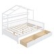 preview thumbnail 13 of 16, Wooden House Bed with 2 Drawers, Kids Bed Frame with Storage Shelf for Kids Teens Adults,Wood Slat Support,No Box Spring Needed