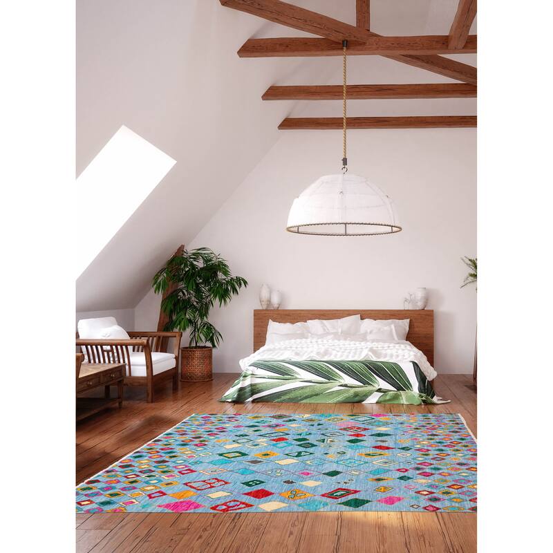 ECARPETGALLERY Hand-knotted Shalimar Sky Blue Wool Rug - 9'1 x 12'3