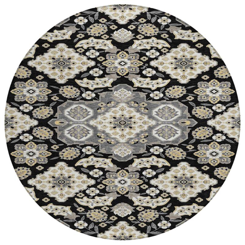 HomeRoots Medallion Traditional Rectangle Outdoor Rug