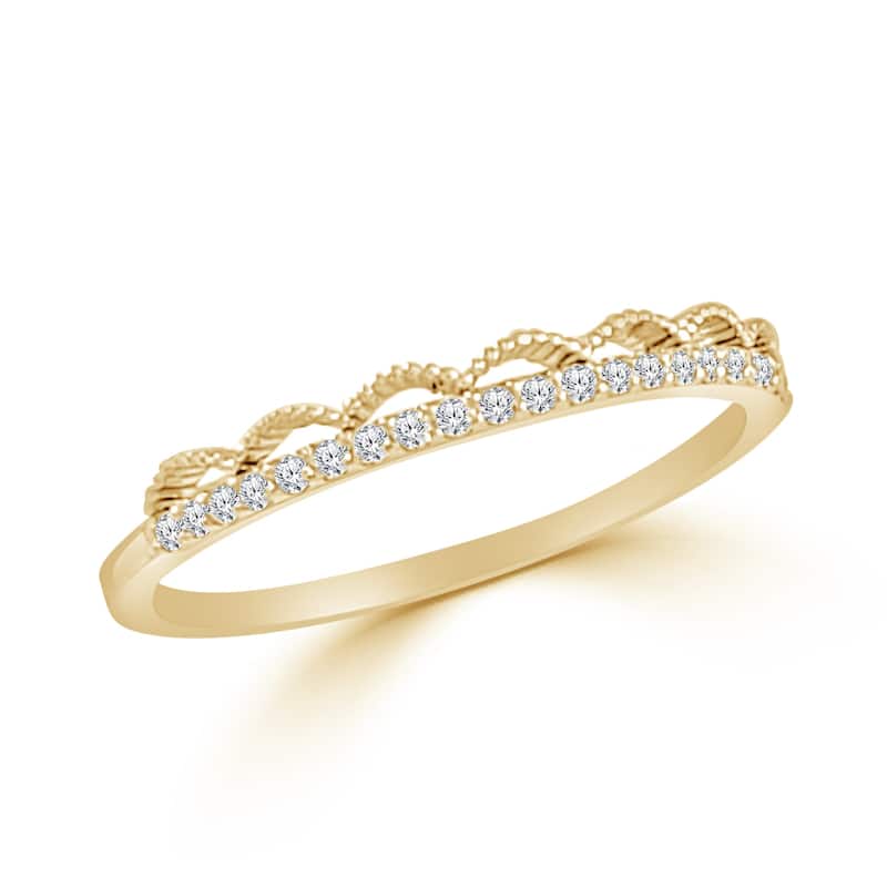 Joelle Collection Diamond Ring 14K Gold 1/8ct TDW Diamond Band - 6.75 - Yellow