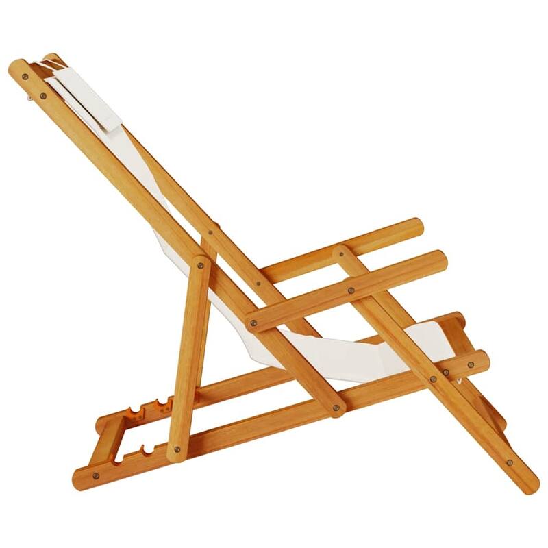 vidaXL Beach Chair 61.5 x 123 x 82cm Solid Acacia wood - 24.2 x 48.4 x 32.3 in