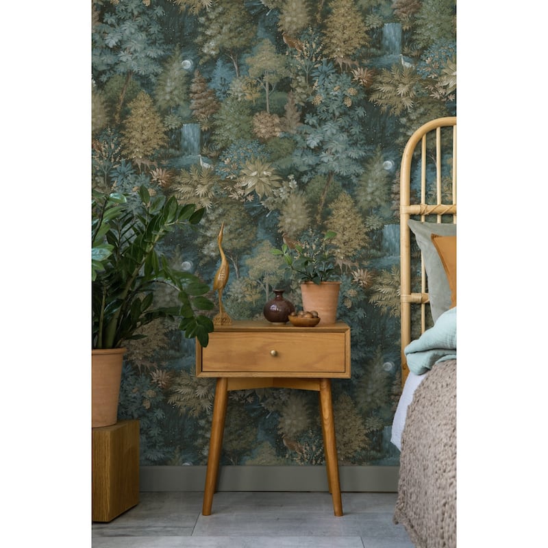 Midnight Woods Non-Pasted Wallpaper – 396in. x 21in. – Covers 56 square feet