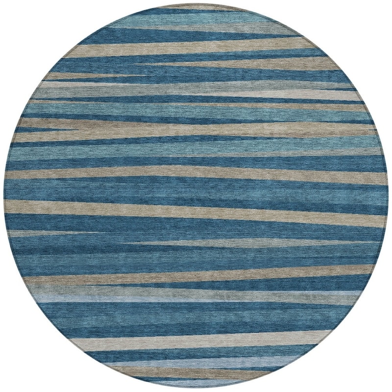 HomeRoots Striped Transitional Rectangle Outdoor Rug