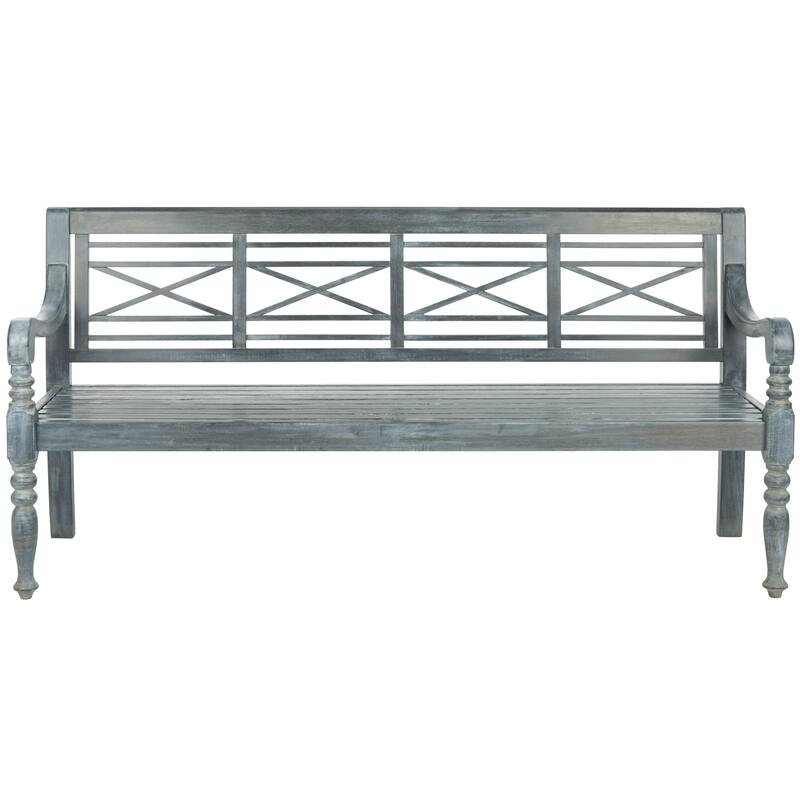 SAFAVIEH Outdoor Ruwaydah Acacia Wood Bench - 70Wx24Dx34H