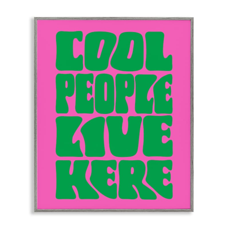 Stupell Cool People Live Here Framed Giclee Art Design By House of Lulu - 11 x 14 - Grey