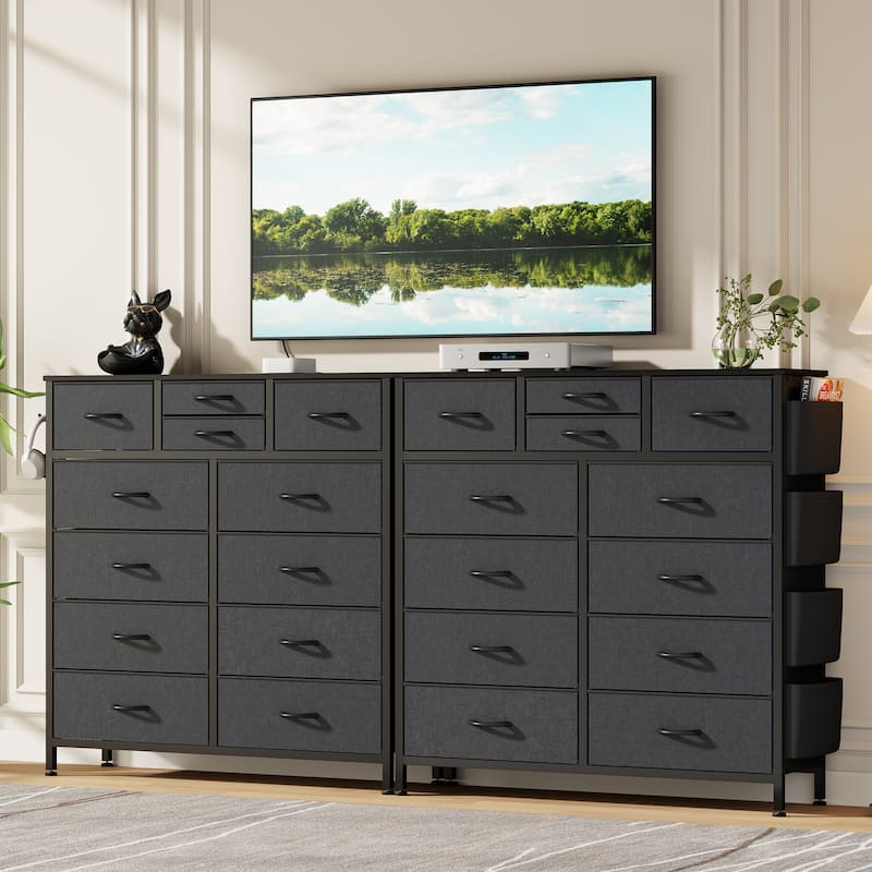 12 Drawer Dresser Fabric Tall Dressers for Bedroom Chest of Drawers