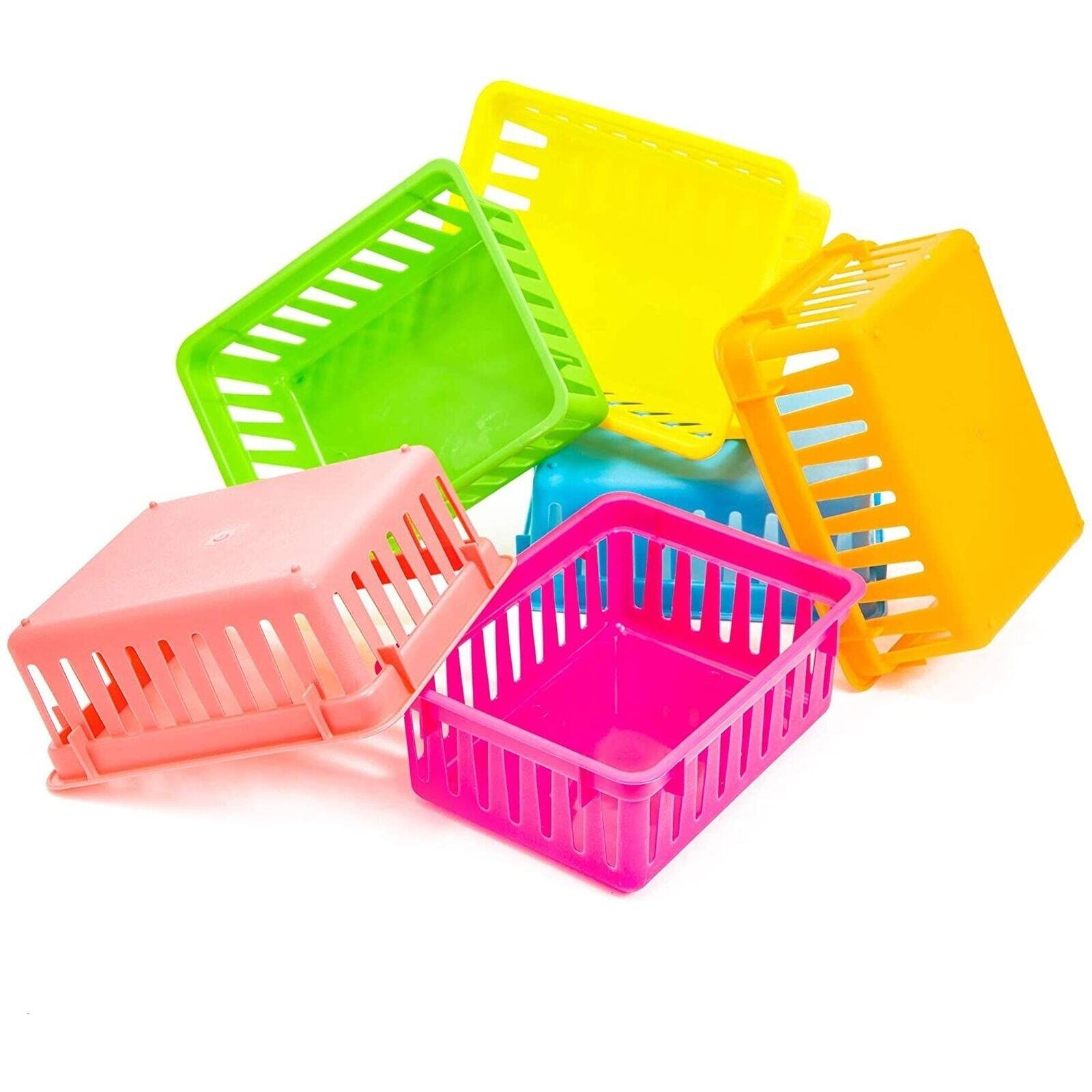 12-Pack Small Colorful Plastic Classroom Storage Baskets - Bed Bath ...