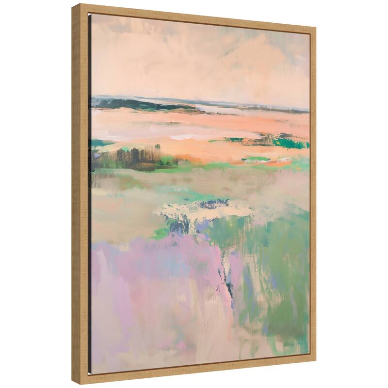 Kate and Laurel Sylvie Pastel Horizon II Framed Canvas by Amy Lighthall - 18x24 - Brown