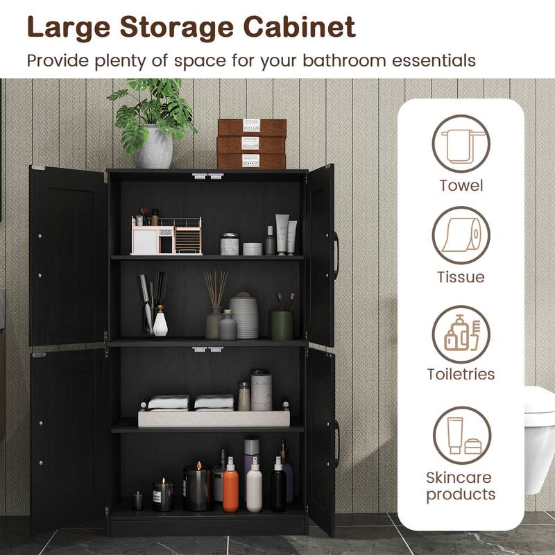 Costway Bathroom Cabinet with Doors & Adjustable Shelves Storage - See Details