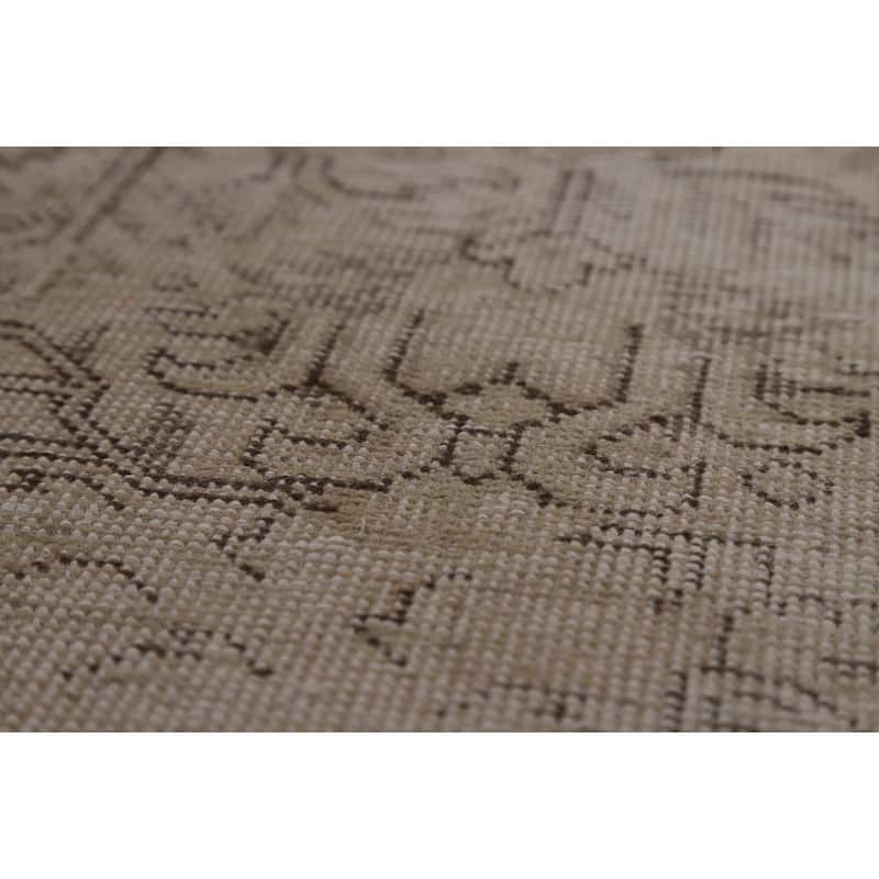 Tabriz Persian Vintage Rug Handmade Beige Wool Carpet - 6'9" x 10'0"