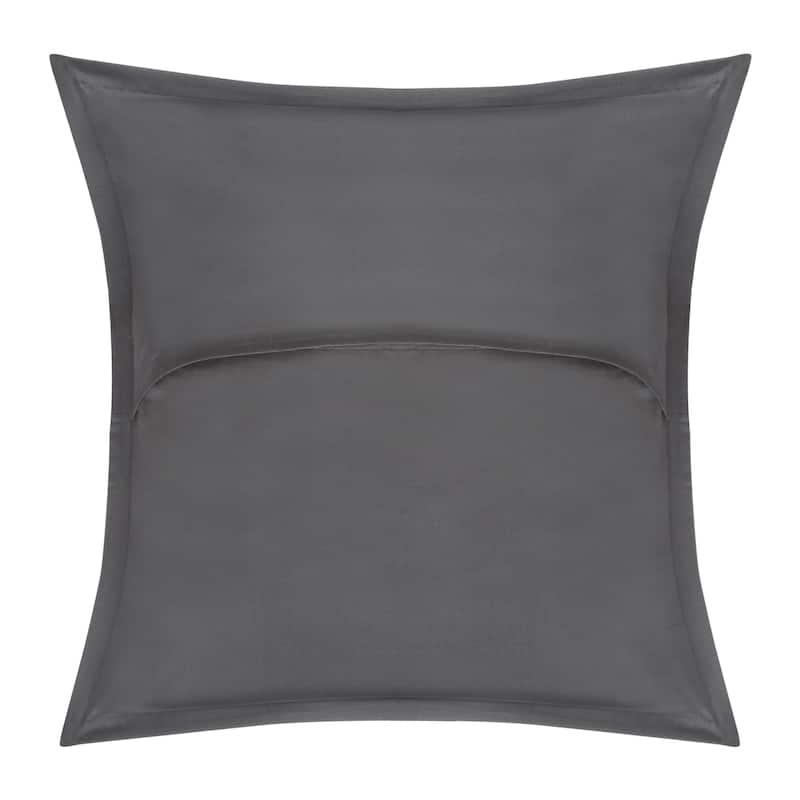 Delara GOTS Certified 100% Organic Cotton 2 Inch Flange Euro Sham Set of 2, 26"X26", Heather Check Grey