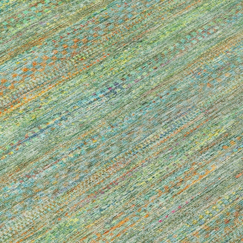Machine Washable Indoor/Outdoor Modern Stripes Chantille Rug