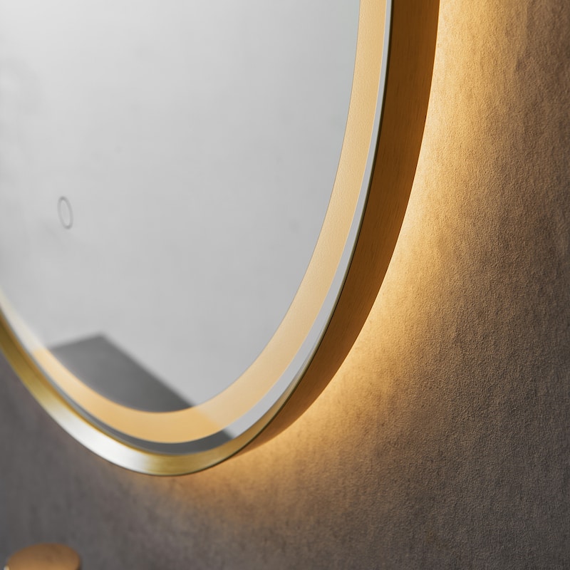 Altair Palme Round Framed Bathroom LED Lighted Wall Mirror