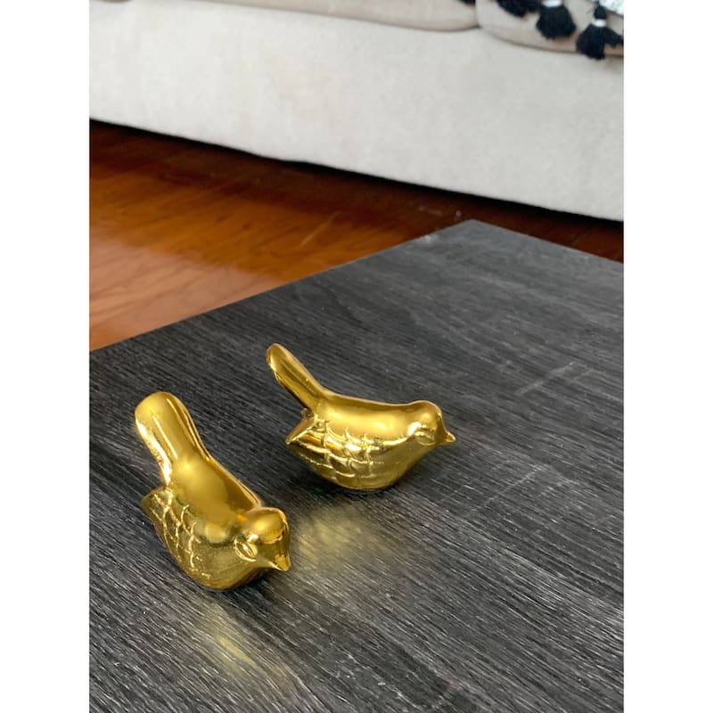 VIBHSA Bird Figurine of Health and Happiness Rustic Set of 2, 3.5"