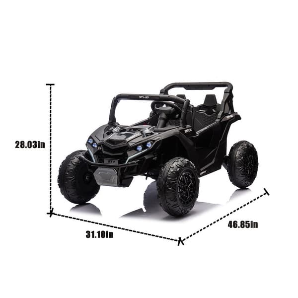 dimension image slide 2 of 5, Kids Ride-On Car with 24V Battery, Remote Control, and Dual Seats, Suitable for Ages 3+