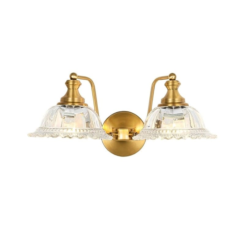2 Pack light fixtures gold wall sconces brass, glass wall lights