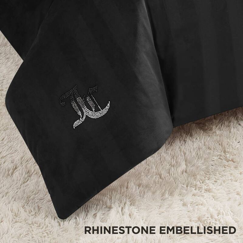 Juicy Couture Jenny Velour Striped Jacquard Comforter Sets