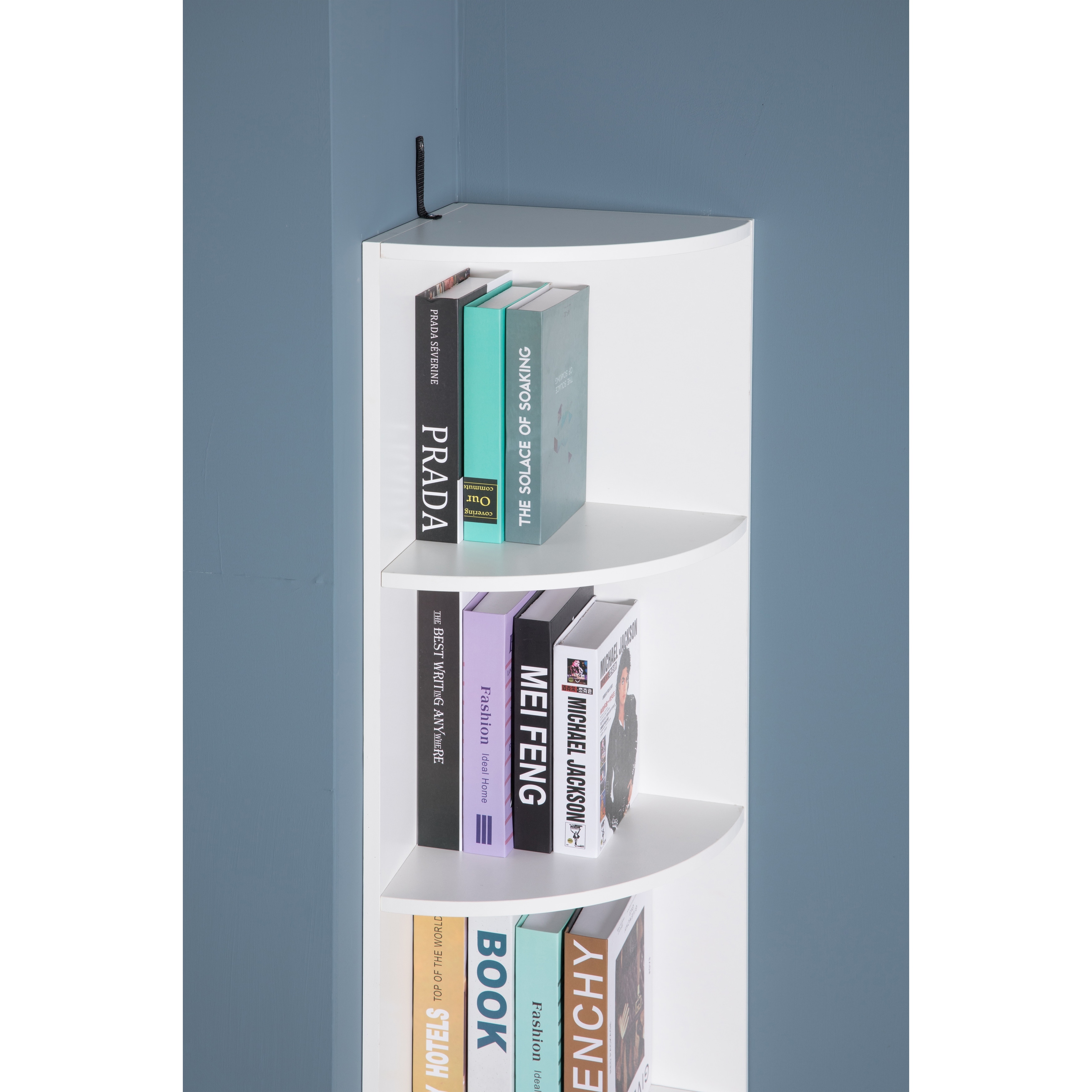 Shop Porch Den Linklater White 4 Tier Wall Corner Bookcase Overstock 29057227