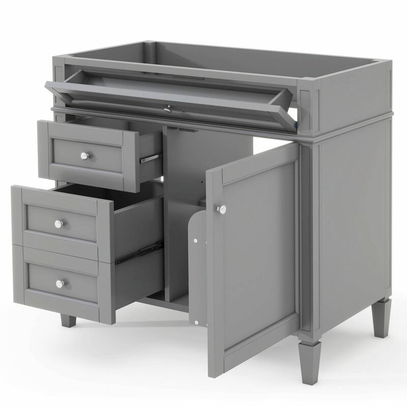 36'' Bathroom Vanity with Top Sink, 3 Drawers for Stylish Storage