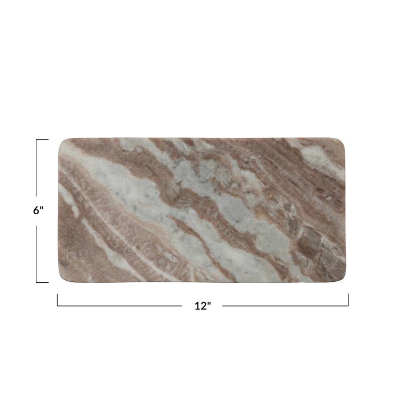 Modern Marble Serving Board - 12.0"L x 6.0"W x 0.6"H