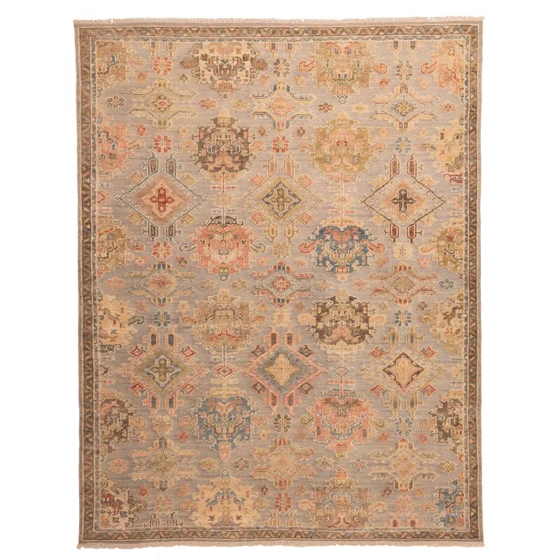 ECARPETGALLERY Hand-knotted Jules Serapi Light Grey Wool Rug - 9'3 x 11'10