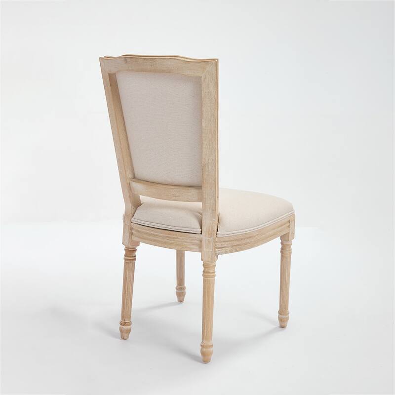 2PCS T-shaped Back Cotton Linen Dining Chairs