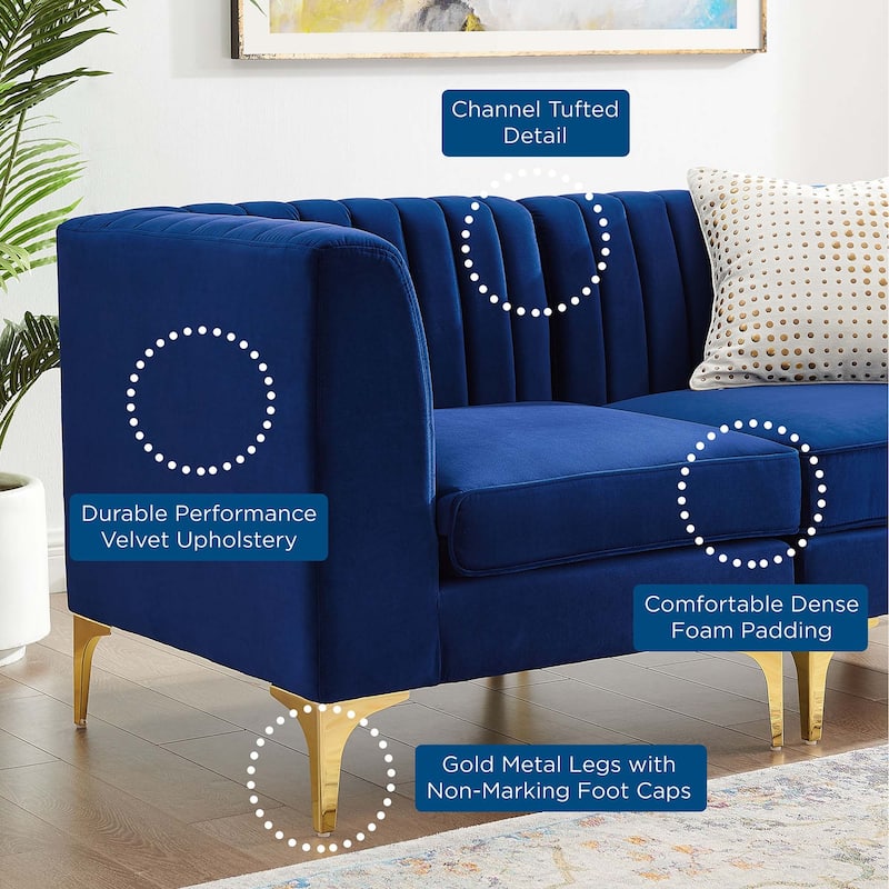 Triumph Channel Tufted Performance Velvet 8-Piece Sectional Sofa