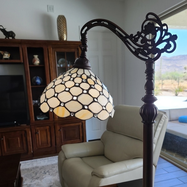 Tiffany floor lamp with reading light top
