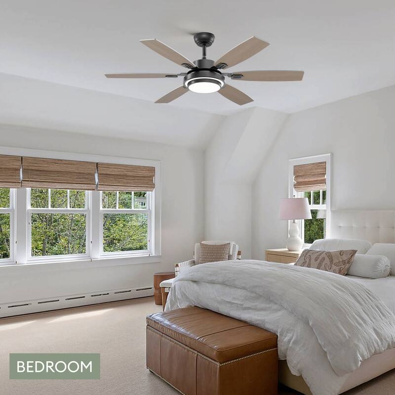 52 Inch Farmhouse Ceiling Fan with Light and Remote Black Industrial Caged Ceiling Fans for Bedroom - 52 in.