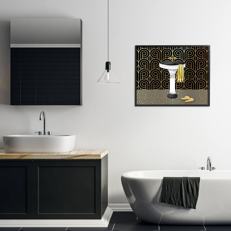 Stupell Bathroom Sink Deco Style Framed Giclee Art Design By Conrad Knutsen