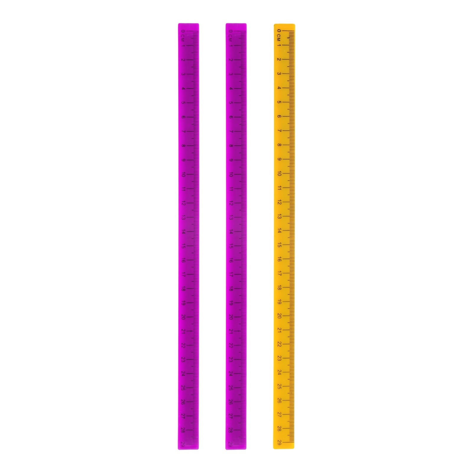 3pcs Whiteboard Magnetic Ruler 29cm Metric Straight Rulers, Yellow Deep  Blue