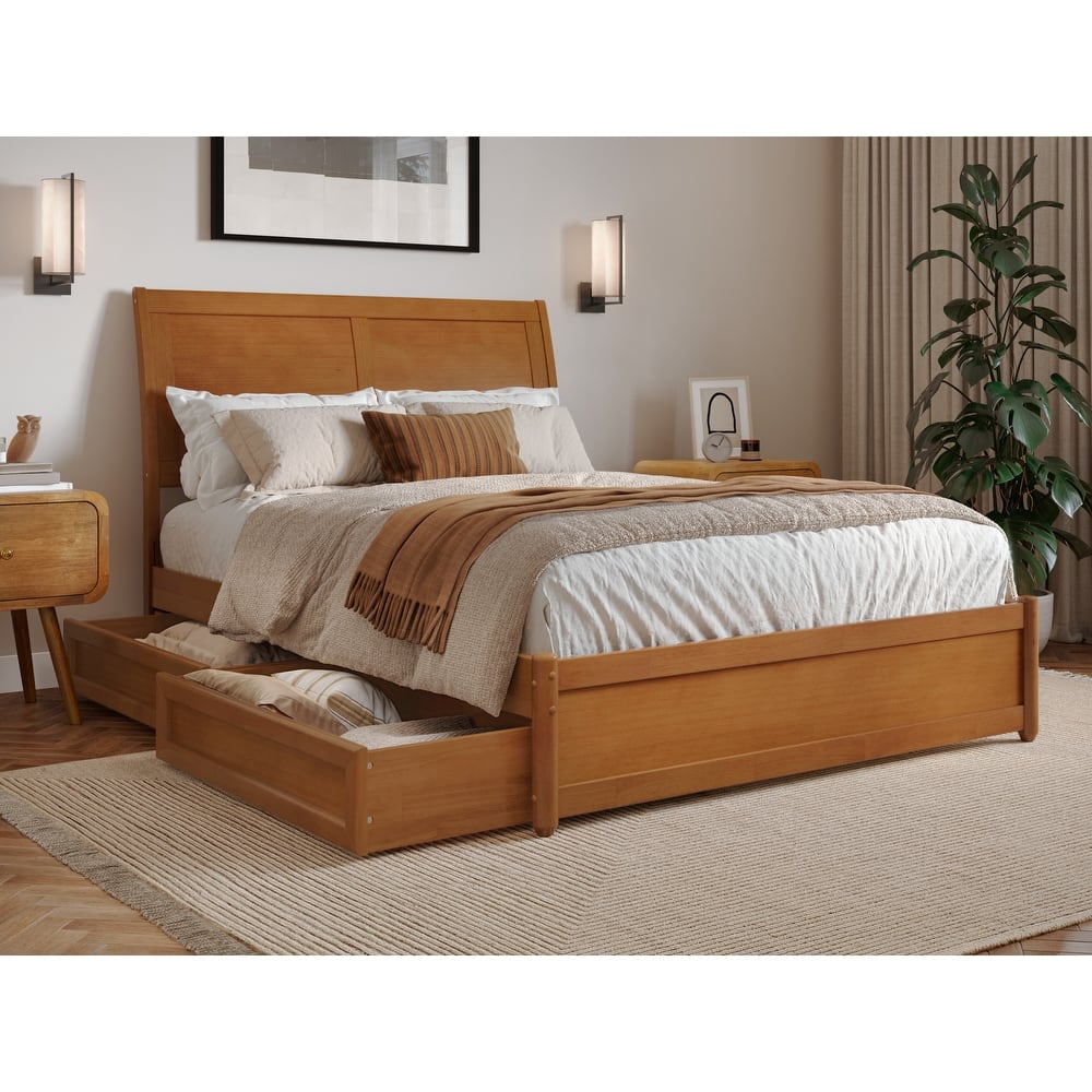 Andorra Platform Bed with Panel Footboard and Storage Drawers
