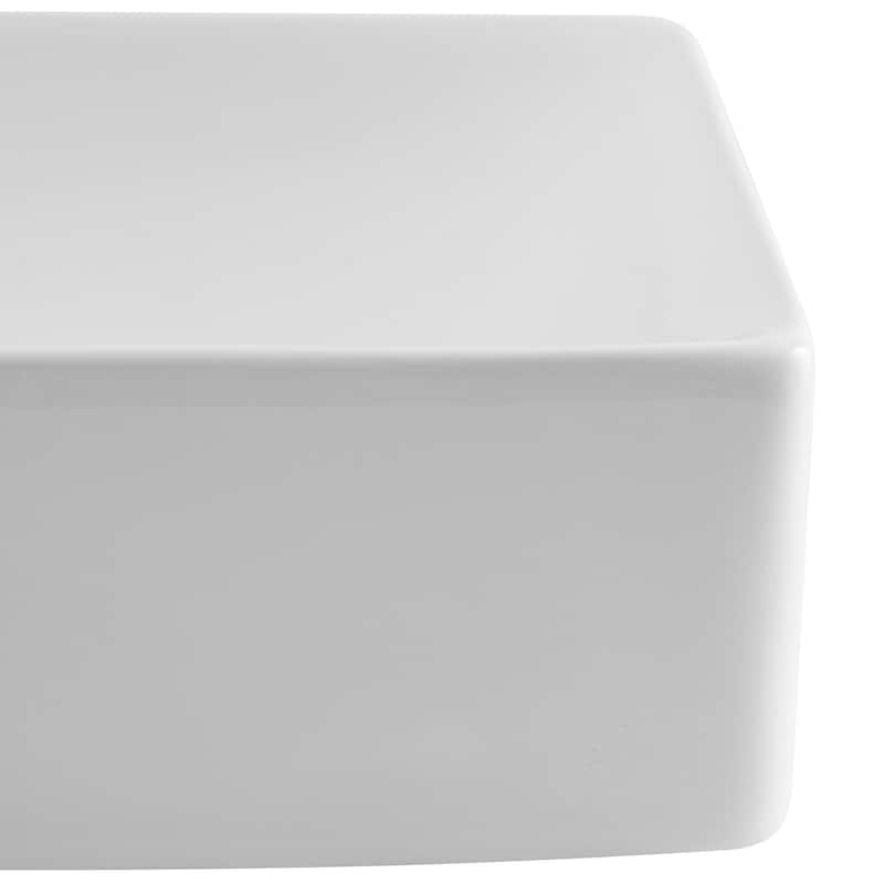 Felix Modern Wall Mounted Rectangular Ceramic Mini Sink, By JONATHAN Y