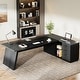 78.7-Inch L-Shaped Executive Desk Computer Desk with File Cabinet - Bed ...