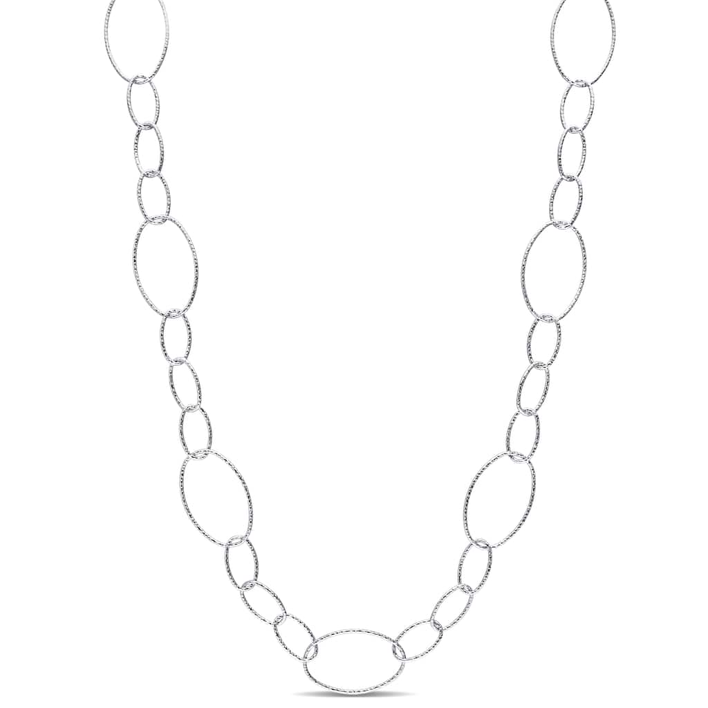 Miadora Sterling Silver Oval Link Necklace