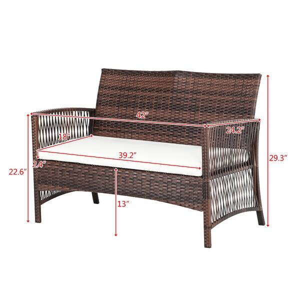 4-Piece Outdoor Patio Furniture Set Including Cushions