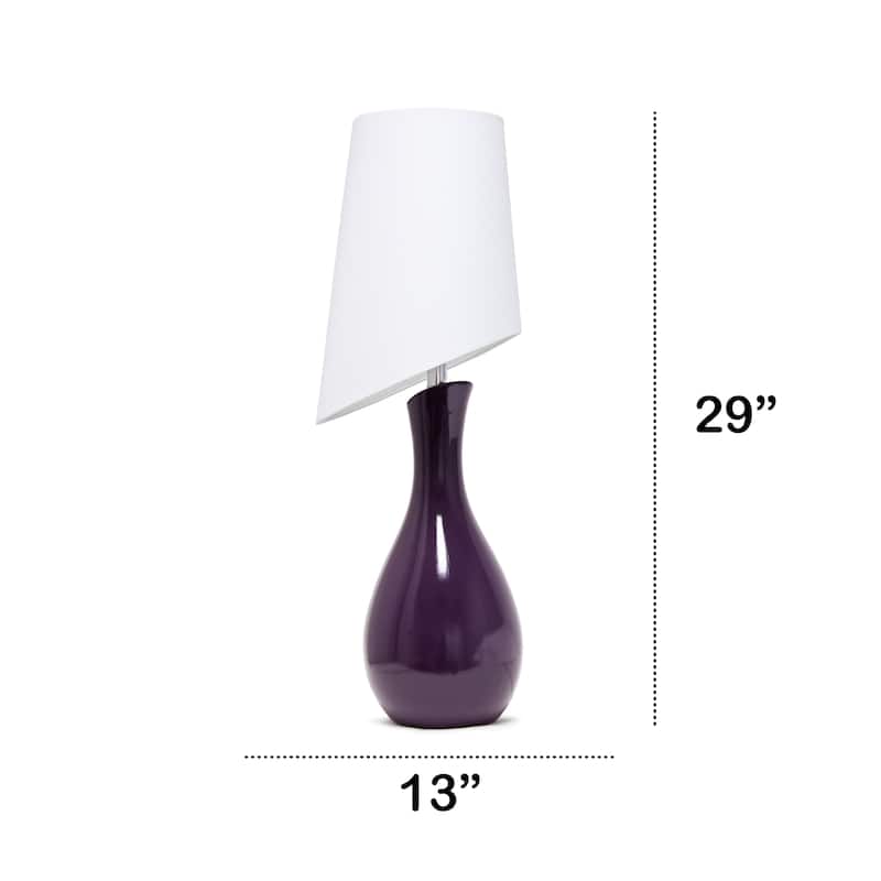 Lalia Home 29" Contemporary Table Lamp with Slanted White Shade - 29