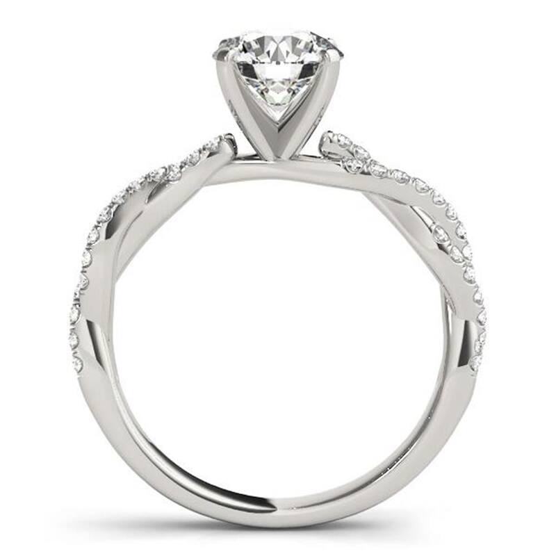 Auriya 14k Gold 1 1/2ctw Twisted Moissanite and Diamond Engagement Ring 1/5ct TDW