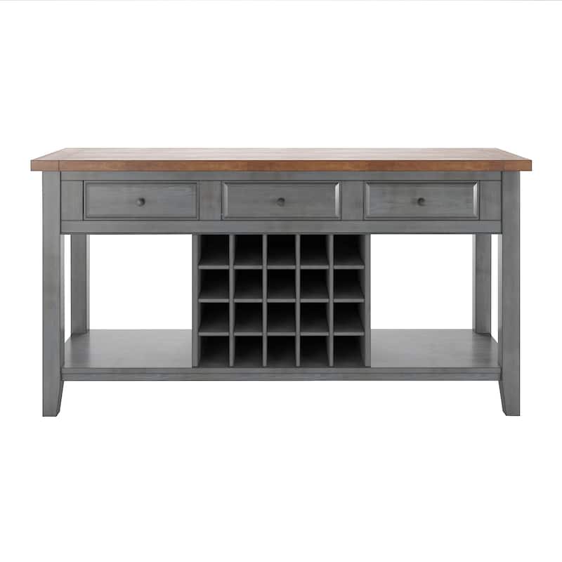 Eleanor Two-Tone Wood Wine Rack Buffet Server by iNSPIRE Q Classic