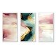 preview thumbnail 2 of 17, Designart "Abstract Geode Geometric Pink And Green III" Modern Geometric Framed Canvas Art Print - 3 Panels