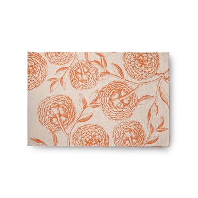 Antique Flowers Spring Chenille Indoor/Outdoor Rug