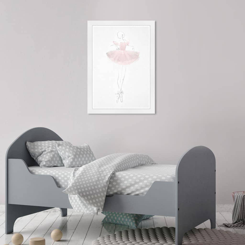 Olivia's Easel 'Ballerina I' Kids Wall Art Framed Print Pink, White