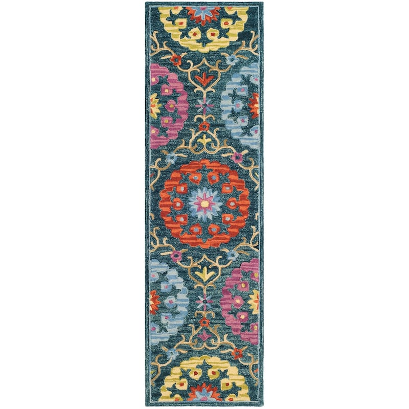 SAFAVIEH Handmade Suzani Florane Boho Tribal Wool Rug