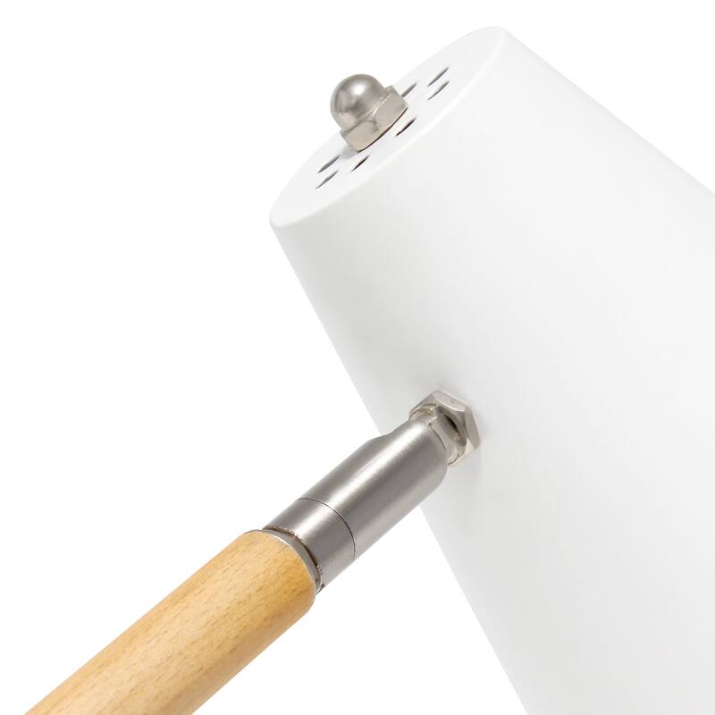 Simple Designs Matte and Wooden Pivot Desk Lamp - 16.13 X 5.50 x 15.50 (L x W x H)