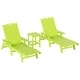 preview thumbnail 92 of 96, Laguna Hdpe All Weather Outdoor Patio Pool Reclining Chaise Lounges With Square Side Table (3-Piece Set)