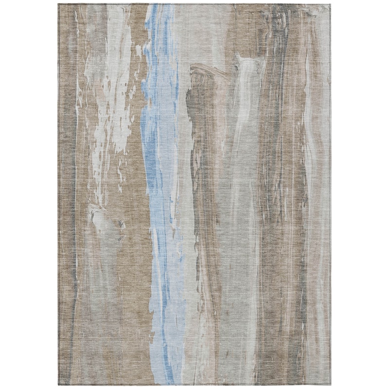 HomeRoots Abstract Transitional Rectangle Outdoor Rug