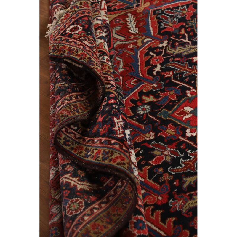 Hand Knotted Oriental 100% Wool Carpet Traditional Medallion Red Heriz (serapi) Area Rug - 15' 0'' X 11' 8''