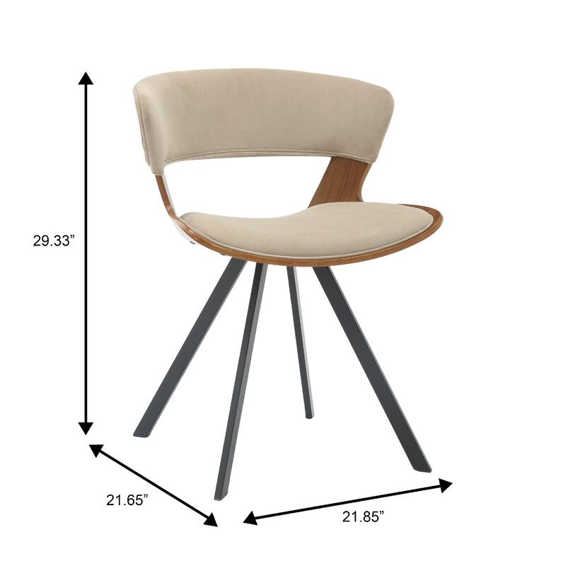 Nymia Upholstered Dining Chair with Saddle Seat - Velvet or Leather Accent Chair with Open Back and Iron Legs Set of 4
