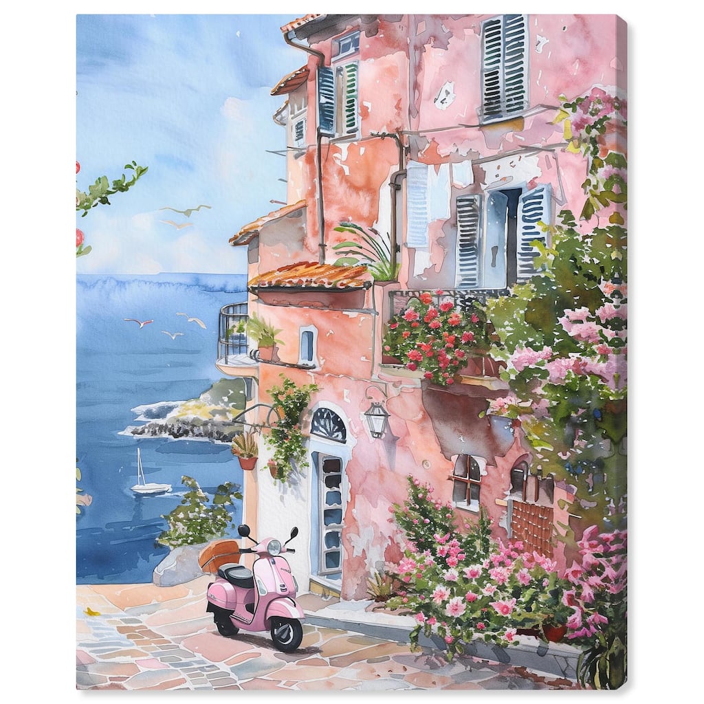 Lush Coastal Villa II Canvas by Art Remedy, Gallery Wrapped