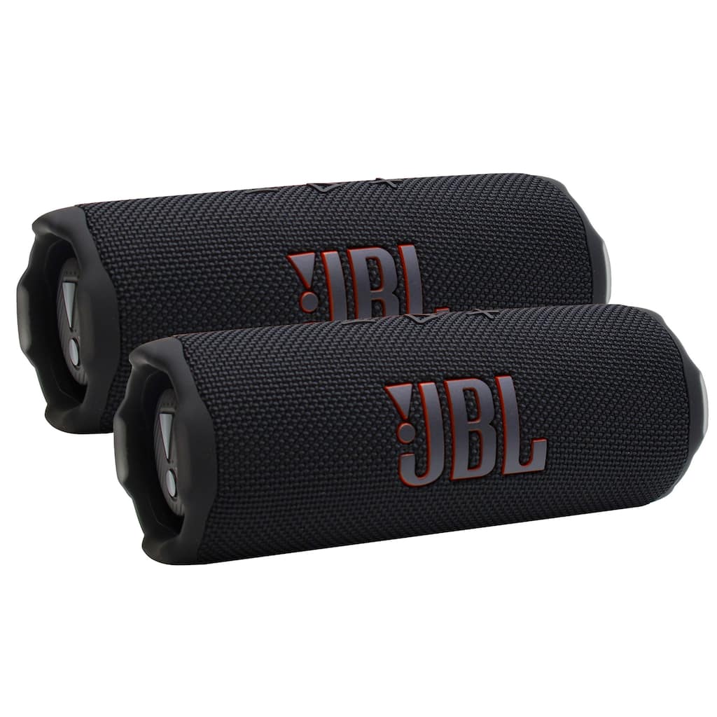 2x JBL Flip 7 Portable Waterproof Bluetooth Speaker (Black)